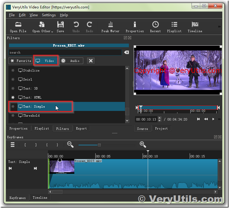 How to convert video to animated GIF with VeryUtils Video Editor software  [High Quality]?