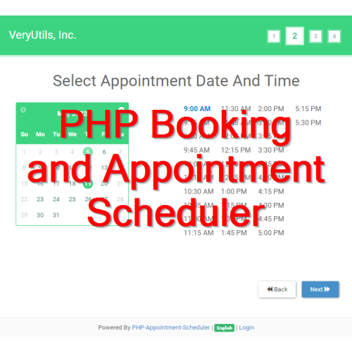 VeryUtils PHP Booking and Appointment Scheduler