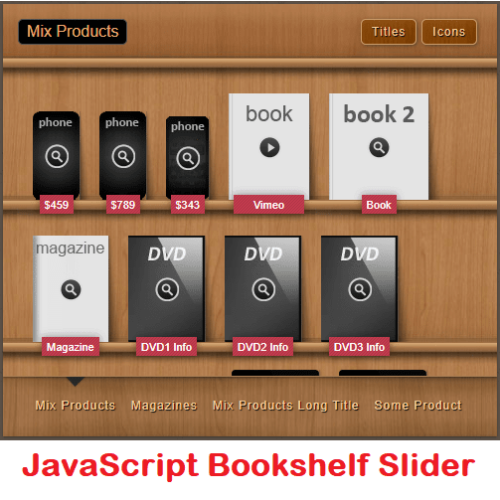 VeryUtils JavaScript Bookshelf Slider