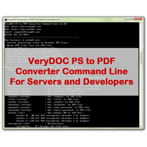 Windows 8 VeryUtils PS to PDF Converter Command Line full