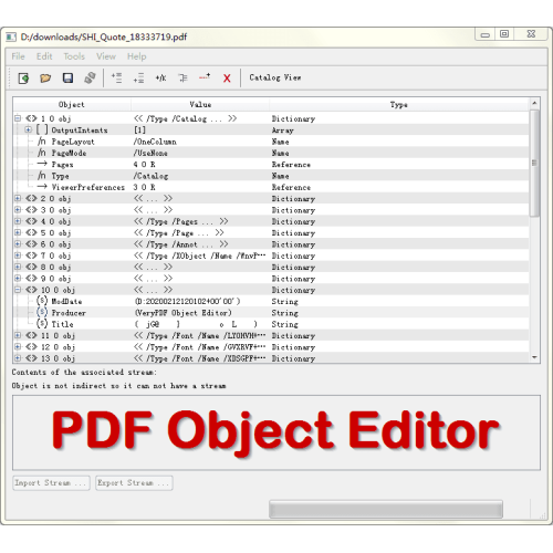 VeryUtils PDF Object Editor