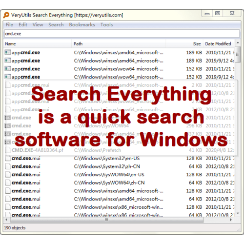 Windows 7 VeryUtils Search Everything 2.7 full